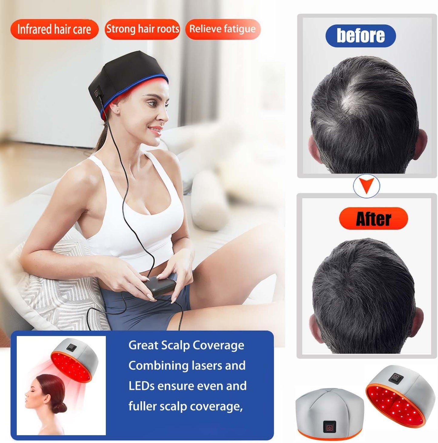 Red Light Therapy Cap for Hair Growth - aussie-deals4u