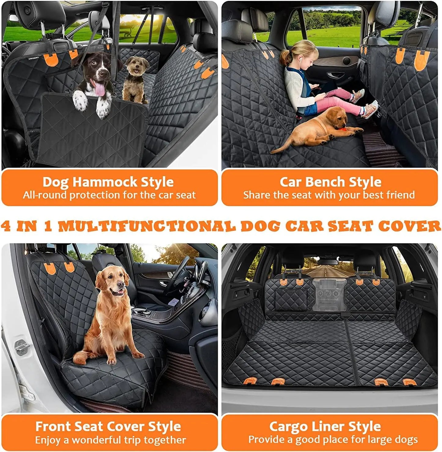 Waterproof Car Seat Cover, Seat Belt, Pet Leash - aussie-deals4u