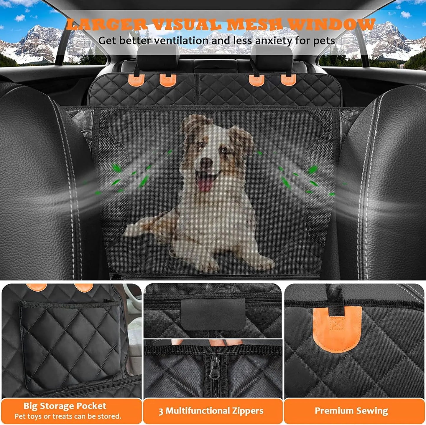 Waterproof Car Seat Cover, Seat Belt, Pet Leash - aussie-deals4u