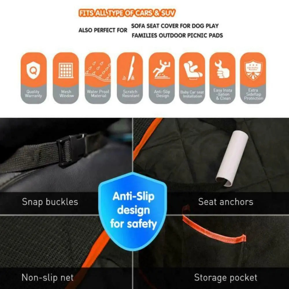 Waterproof Car Seat Cover, Seat Belt, Pet Leash - aussie-deals4u