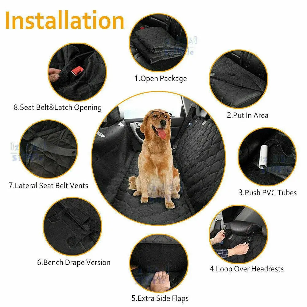 Waterproof Car Seat Cover, Seat Belt, Pet Leash - aussie-deals4u