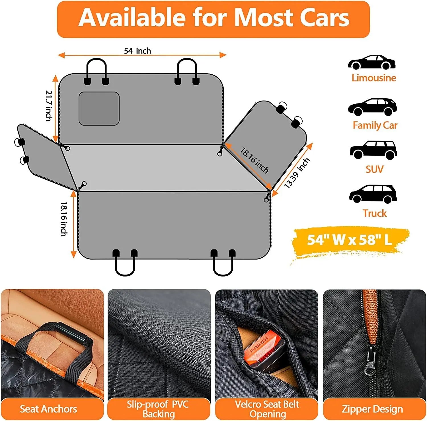 Waterproof Car Seat Cover, Seat Belt, Pet Leash - aussie-deals4u