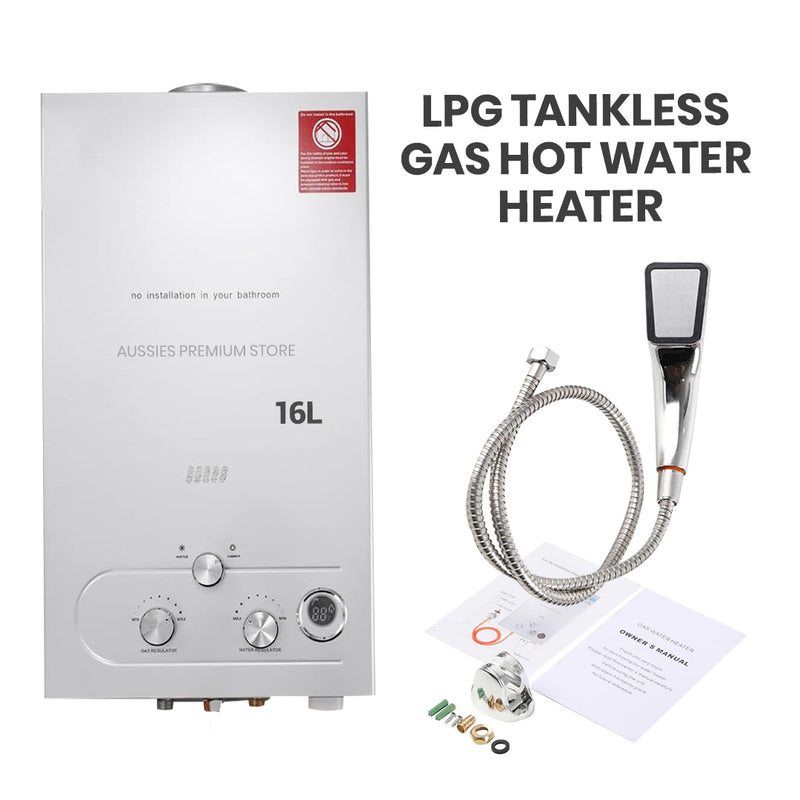 LPG Tankless Gas Hot Water Heater – Outdoor Portable Instant Shower System - aussie-deals4u