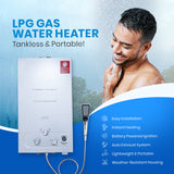 LPG Tankless Gas Hot Water Heater – Outdoor Portable Instant Shower System - aussie-deals4u