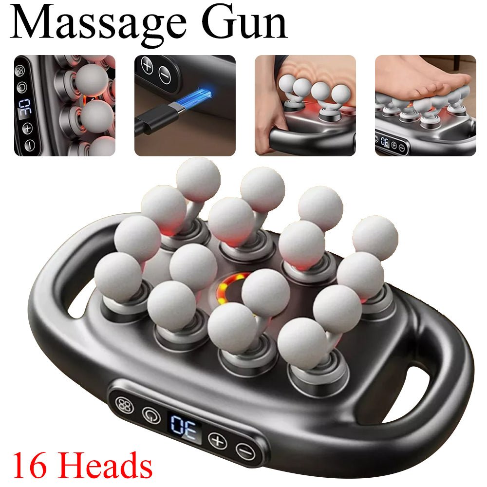 💪 16-Head Deep Tissue Massage Gun – Ultimate Muscle Relief Recovery