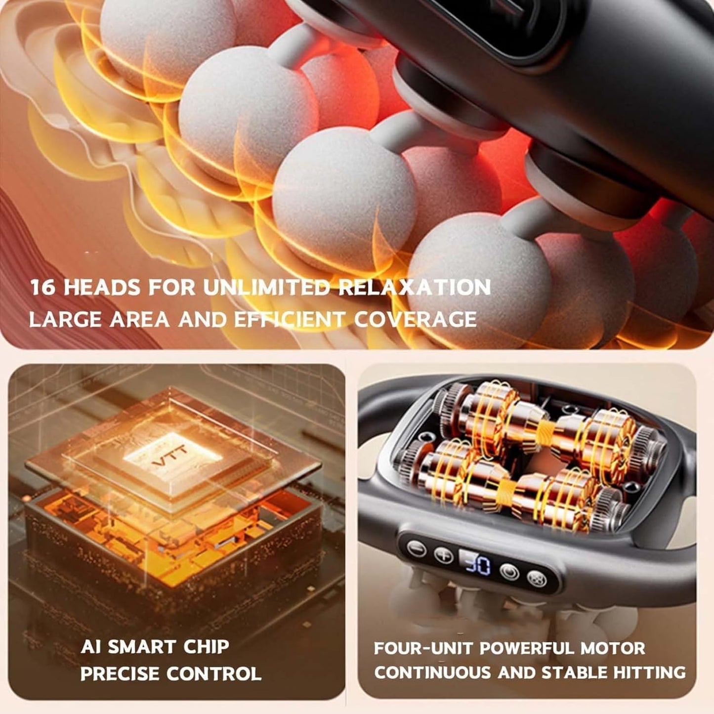 💪 16-Head Deep Tissue Massage Gun – Ultimate Muscle Relief Recovery