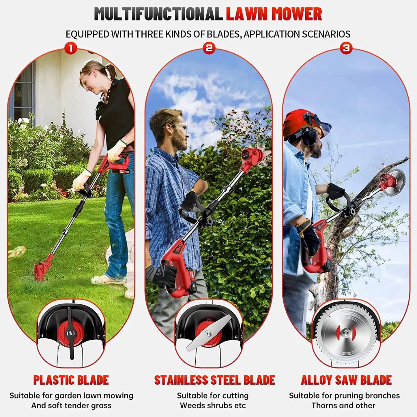 3 - in - 1 Cordless Electric Grass Lawn Mower - aussie - deals4uaussie - deals4u