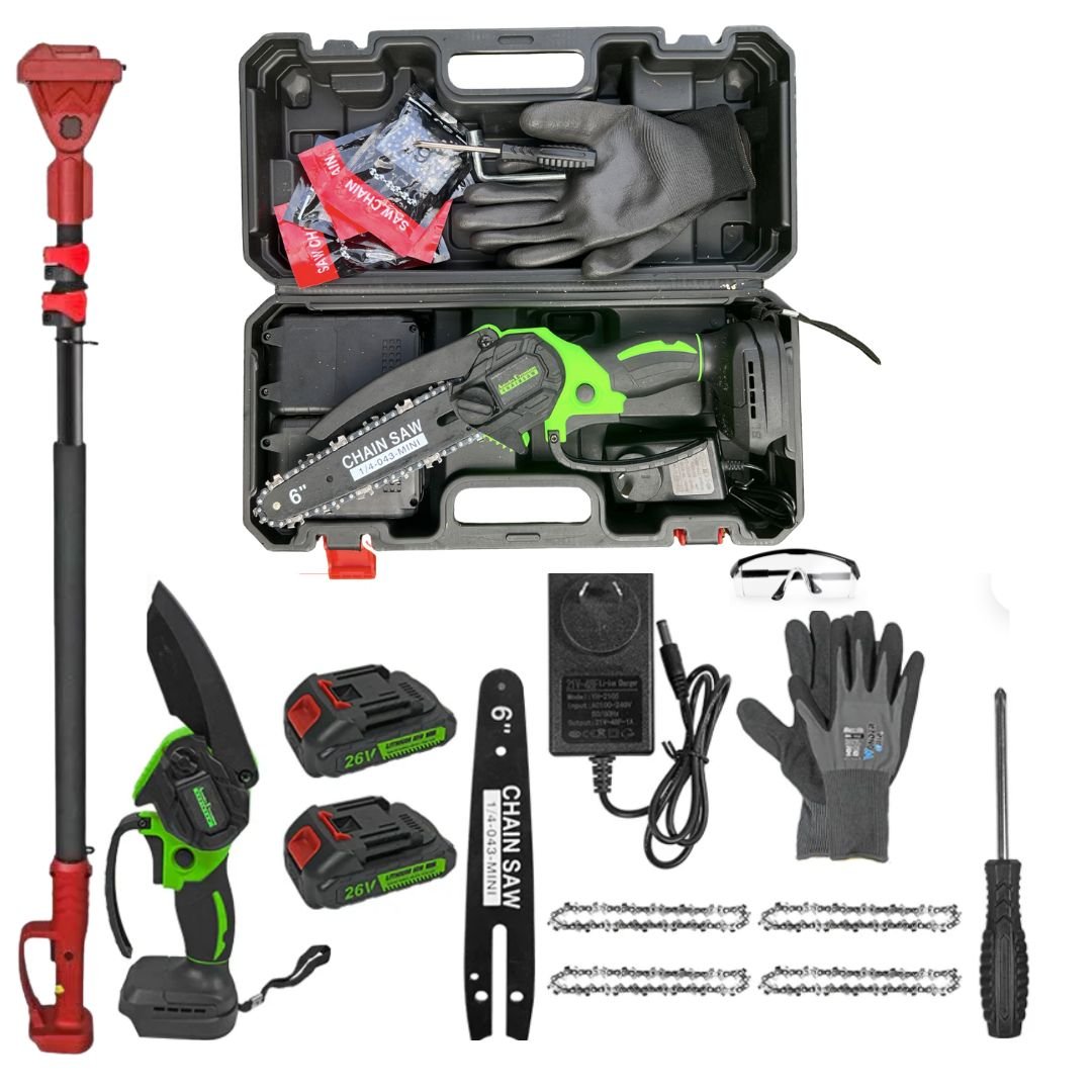 Powerful 6" Cordless Electric ChainSaw - Lightweight and Easy to Use!