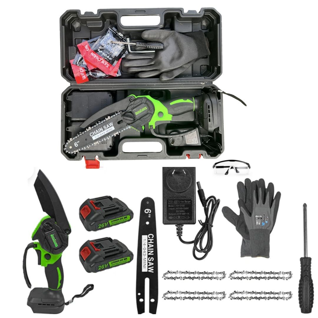 Powerful 6" Cordless Electric ChainSaw - Lightweight and Easy to Use!