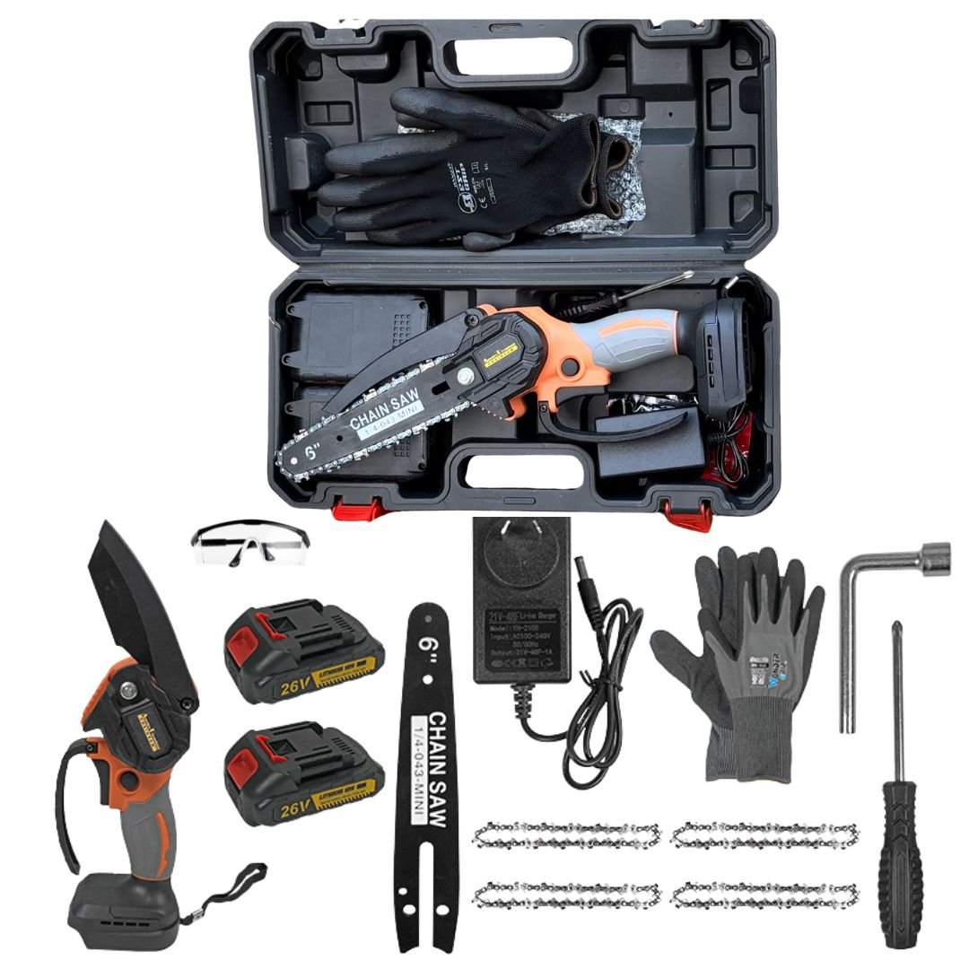 Powerful 6" Cordless Electric ChainSaw - Lightweight and Easy to Use!