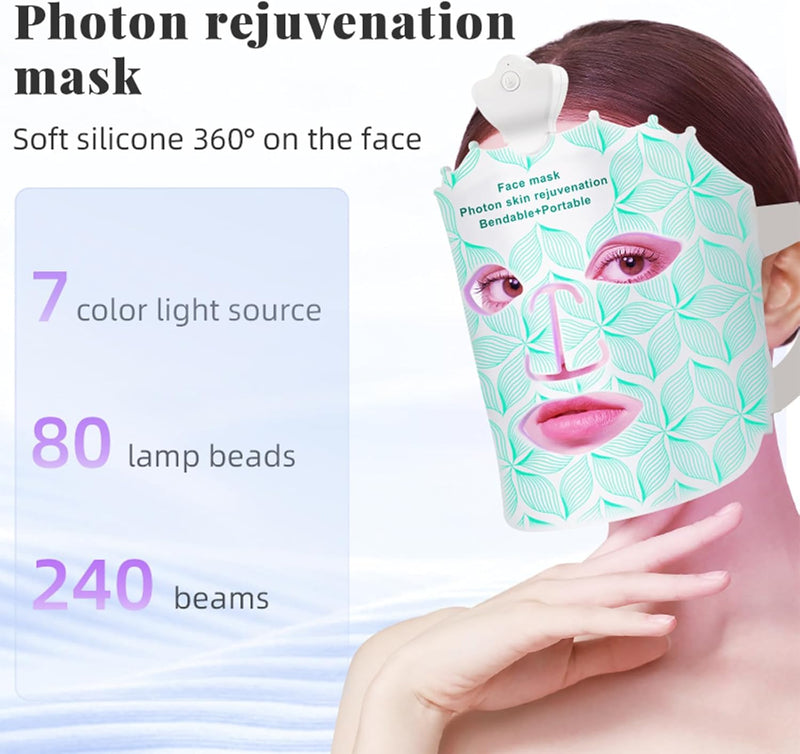 LED Light Face Mask Facial Skin Rejuvenation Therapy Anti Wrinkle
