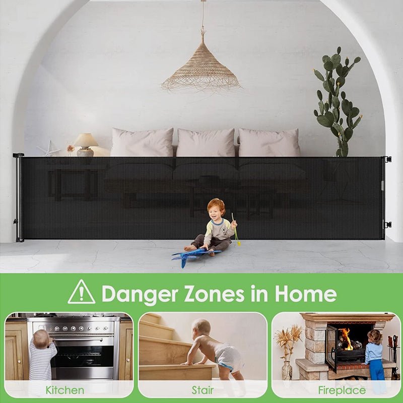 Aussies Premium Retractable Safety Gate - Extra Wide & Portable Mesh Gate