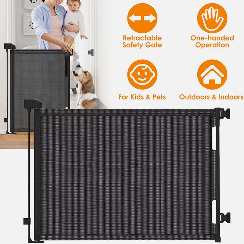 Aussies Premium Retractable Safety Gate - Extra Wide & Portable Mesh Gate