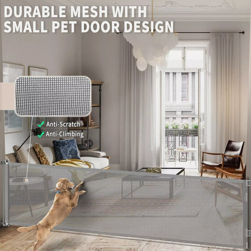Aussies Premium Retractable Safety Gate - Extra Wide & Portable Mesh Gate