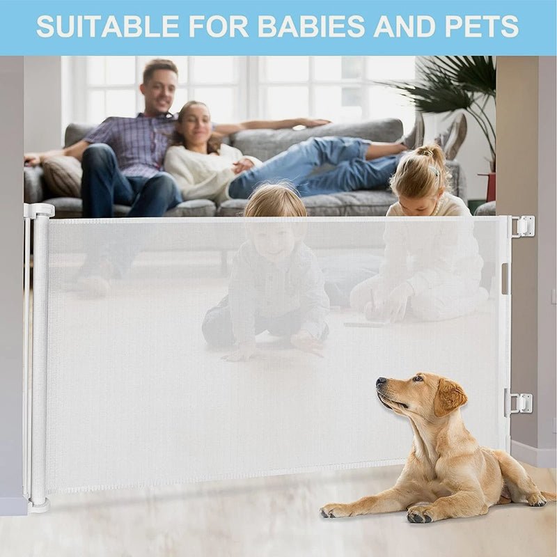 Aussies Premium Retractable Safety Gate - Extra Wide & Portable Mesh Gate