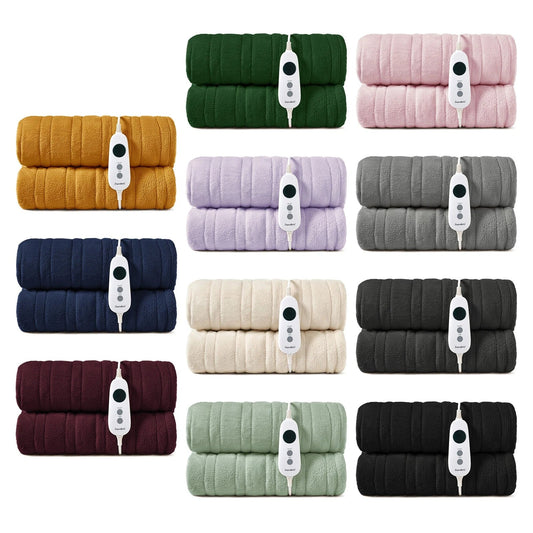 Aussies Premium Super Soft Coral Fleece Electric Heated Throw Blanket 200 x 180cm - aussie - deals4u