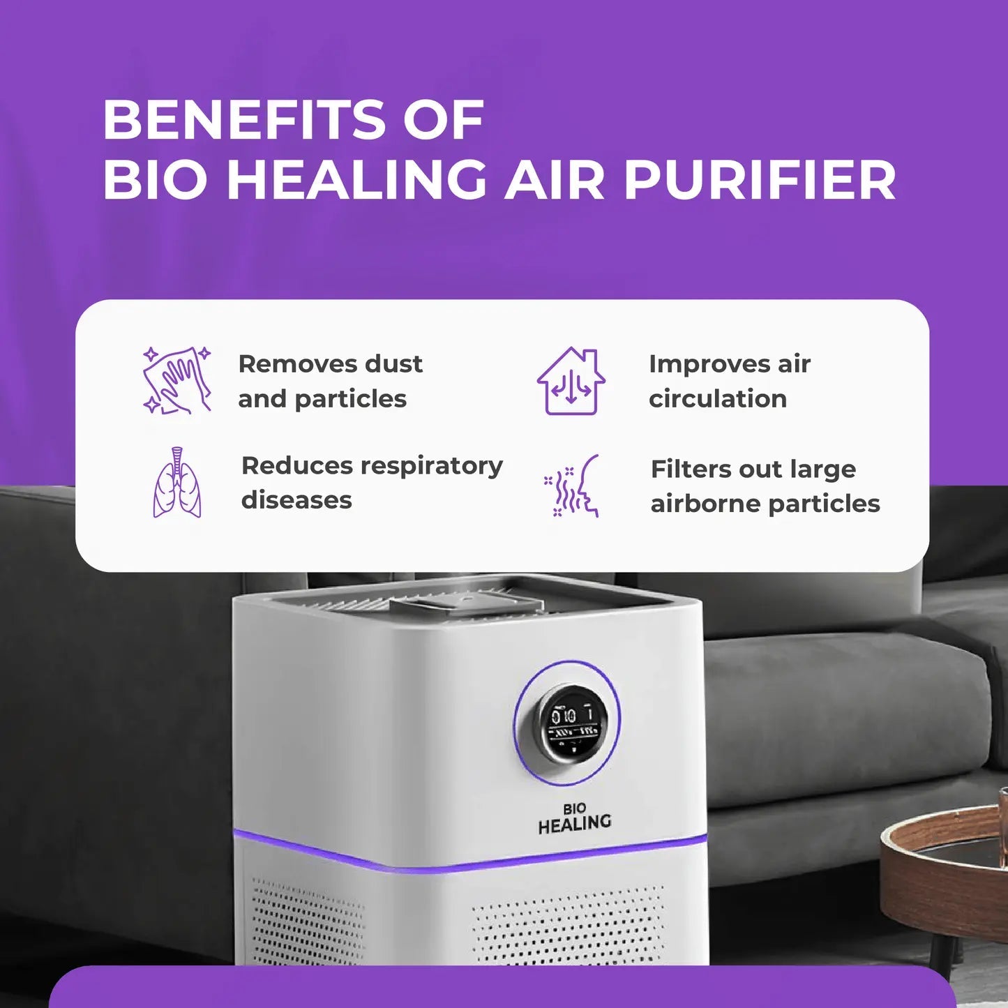 Medical Grade 5-Layer HEPA 13 Air Purifier & Humidifier