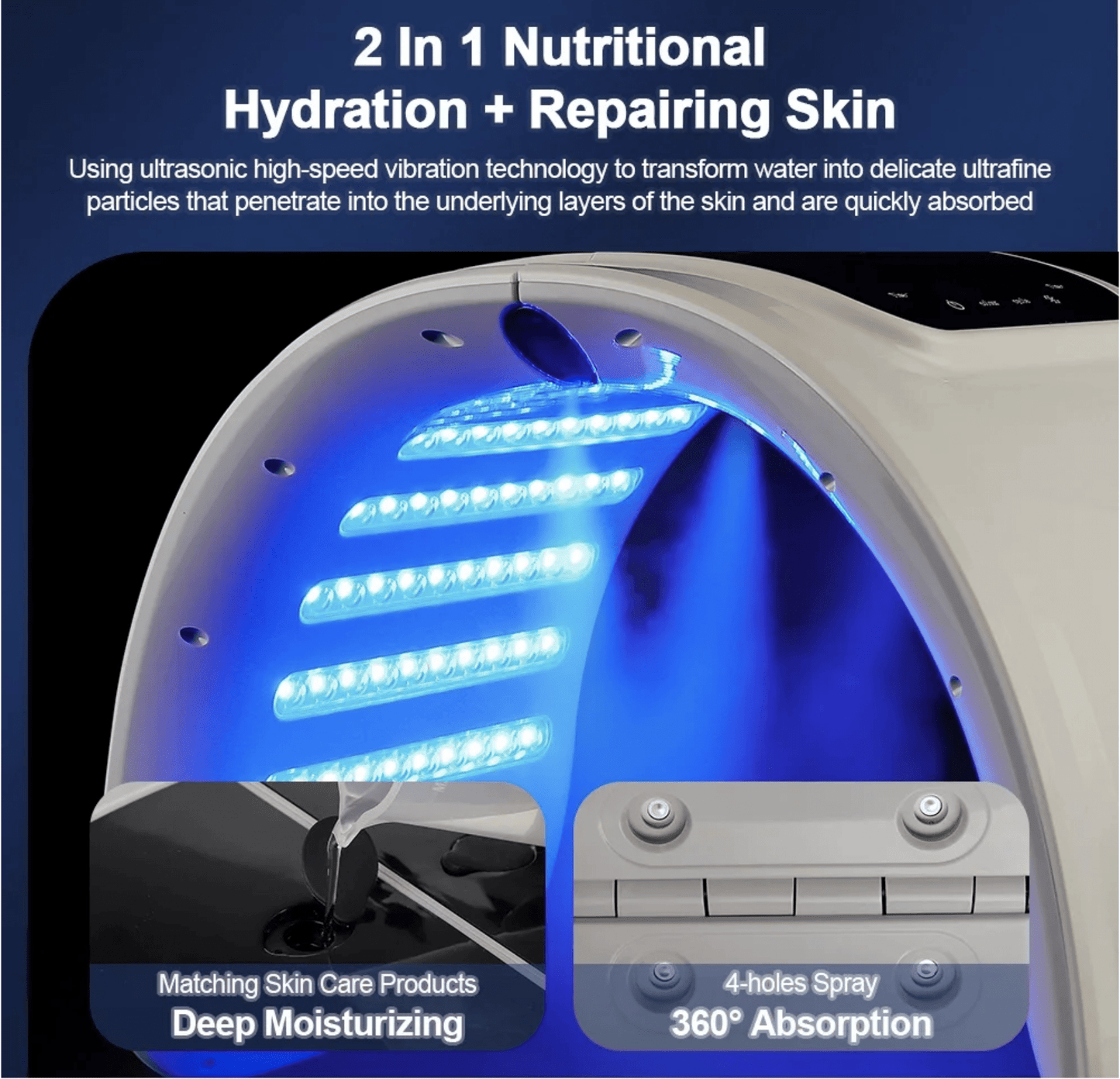 Ultimate LED Face Mask with Spray Hydration - 7 Color Modes for Glowing Skin!