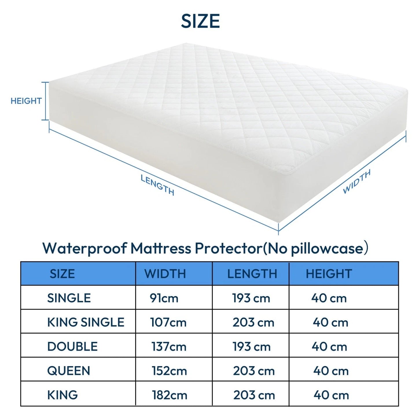 Quilted Waterproof Mattress Protector Cover