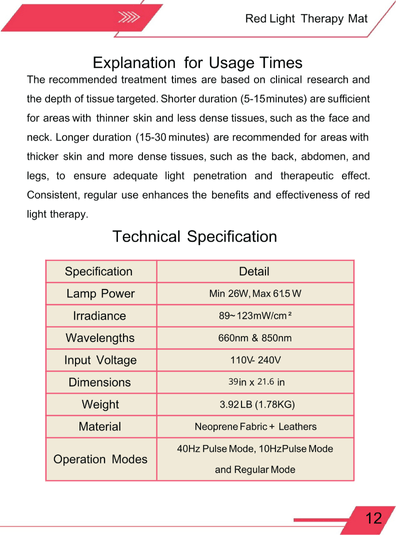 Red Light Therapy Large Mat 50 x 100cm - aussie - deals4u