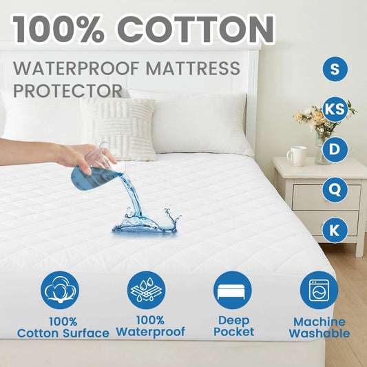 Quilted Waterproof Mattress Protector Cover - aussie-deals4u