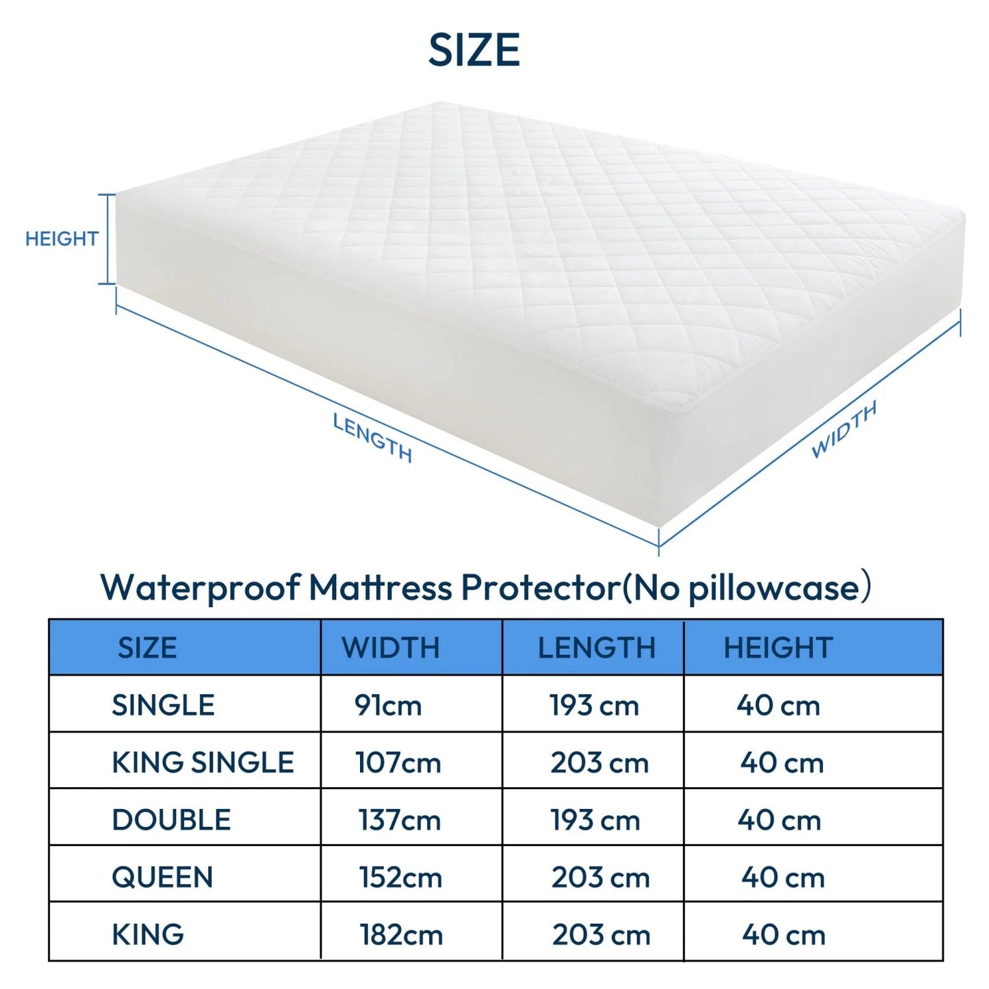 Quilted Waterproof Mattress Protector Cover - aussie-deals4u