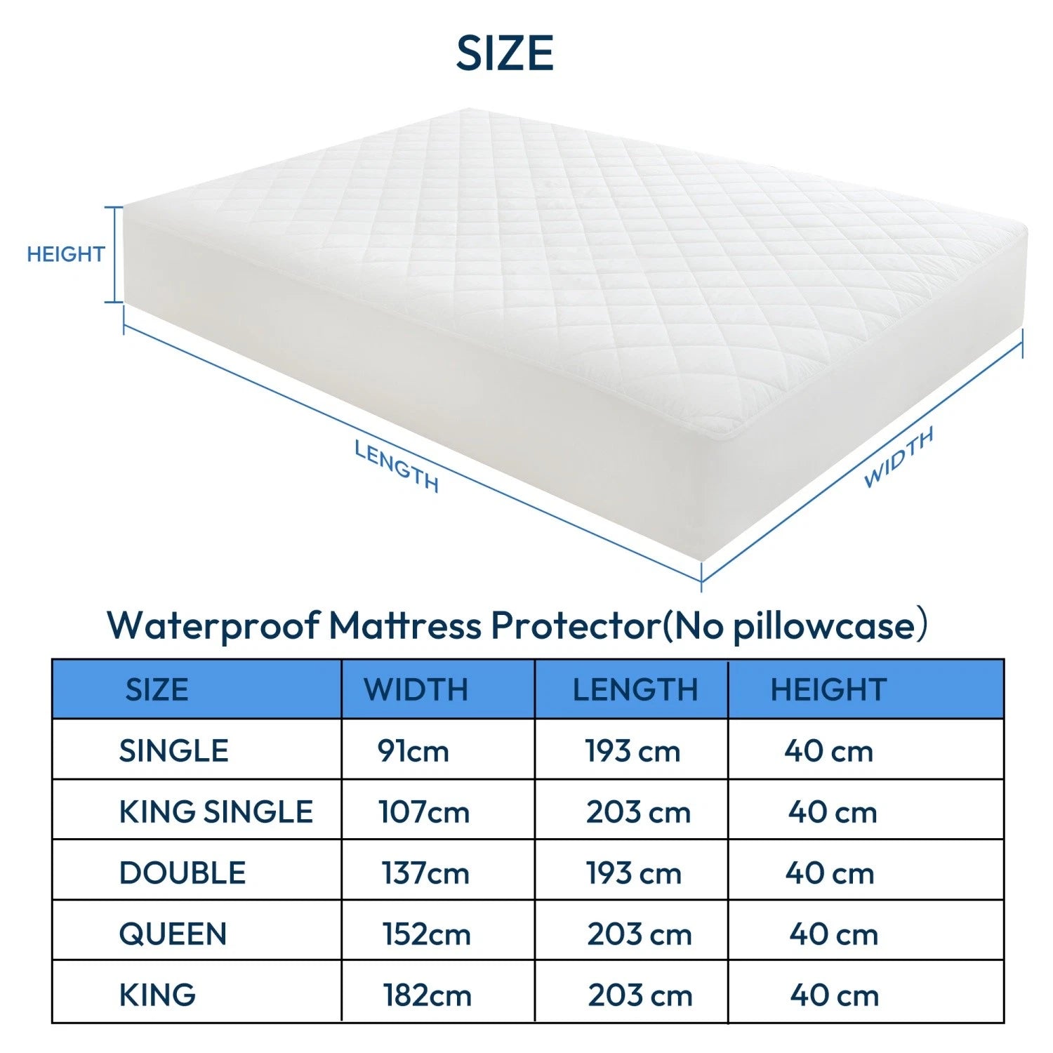 Quilted Waterproof Mattress Protector Cover - aussie-deals4u