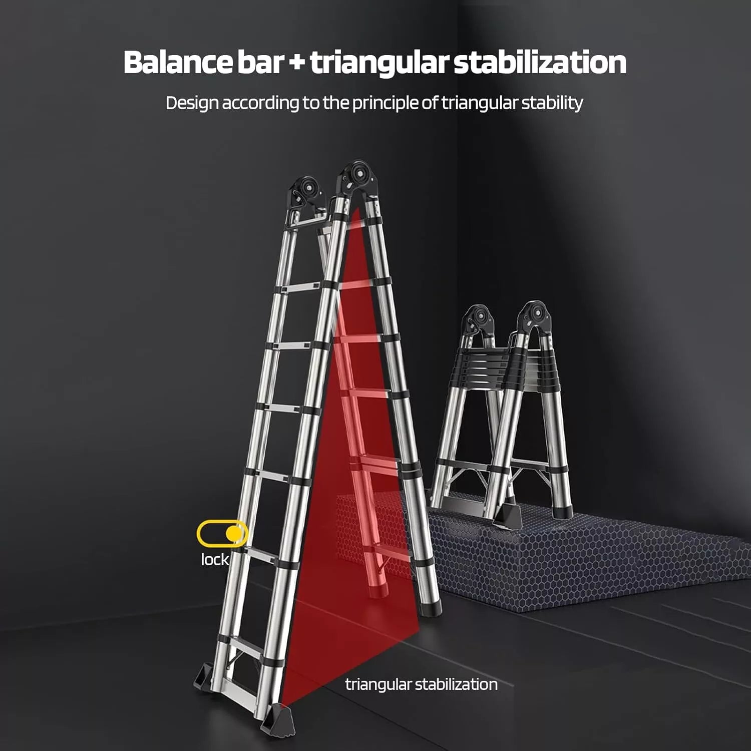 Extendable Telescopic Aluminium Ladder for Easy Reach - Extendable Step Allows for Safe Height