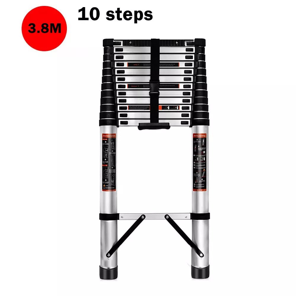 Extendable Telescopic Aluminium Ladder for Easy Reach - Extendable Step Allows for Safe Height