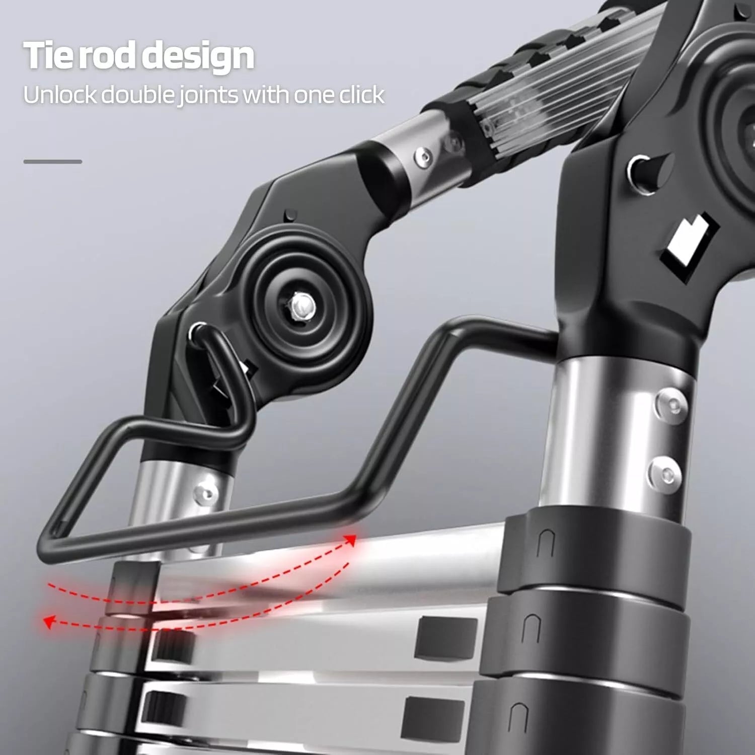 Extendable Telescopic Aluminium Ladder for Easy Reach - Extendable Step Allows for Safe Height