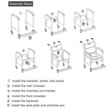 3 in 1 Shower Commode Wheelchair - aussie-deals4u