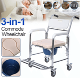 3 in 1 Shower Commode Wheelchair - aussie-deals4u