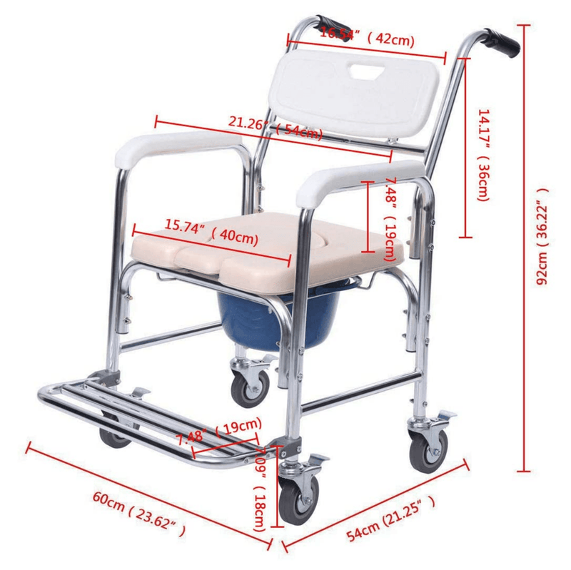 3 in 1 Shower Commode Wheelchair - aussie-deals4u