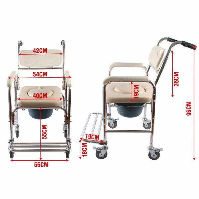 3 in 1 Shower Commode Wheelchair - aussie-deals4u